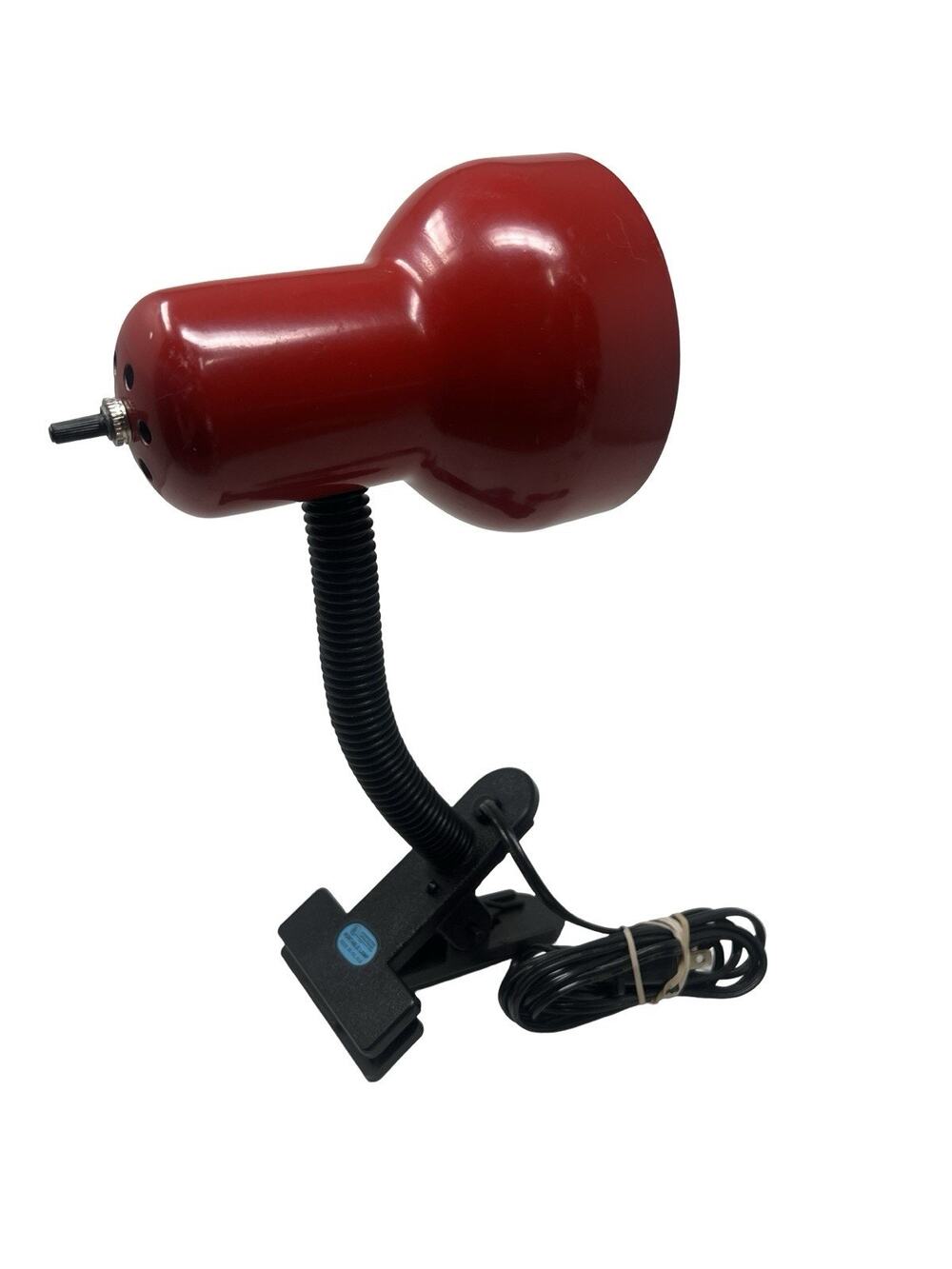 Vtg Red Pop Art Clip Clamp On Gooseneck Lamp Portable Task Light Adjustable